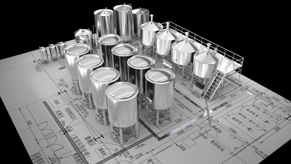 Salle de brassage 5000L